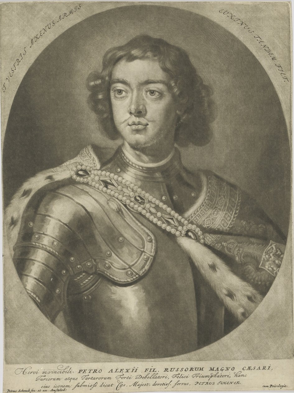 Portrét císaře Petra I. Velikého 1672-1725, um 1700. od Peter Schenk