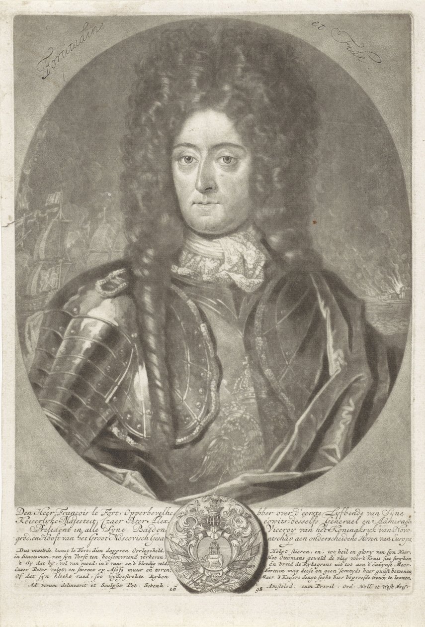 Portrét generálního admirála Francoise Leforta 1656-1699, 1698. od Peter Schenk