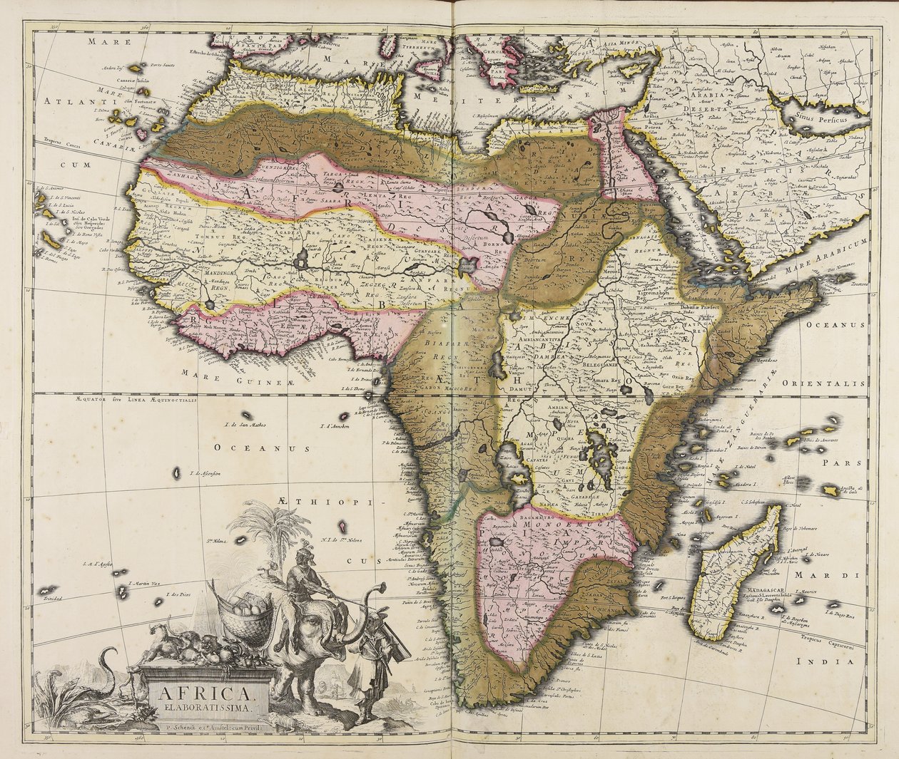 Propracovaná Afrika od Peter Schenk the Elder