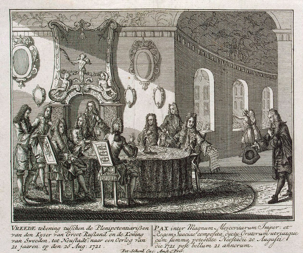 Uzavření mírové smlouvy z Nystadu dne 20. srpna 1721. od Peter Schenk the Younger