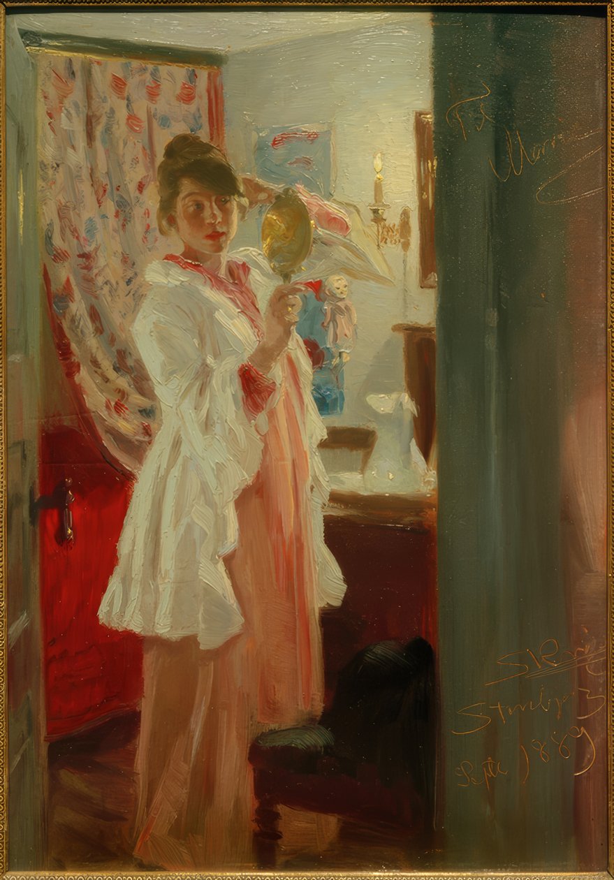Interiér. Umělcova manželka od Peder Severin Krøyer