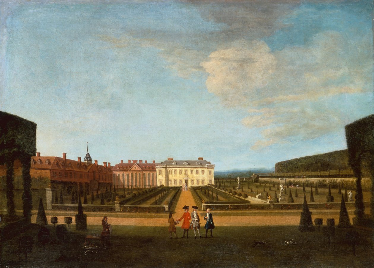 Pohled do zahrady a hlavního parteru Winchendon House od Peter Tillemans