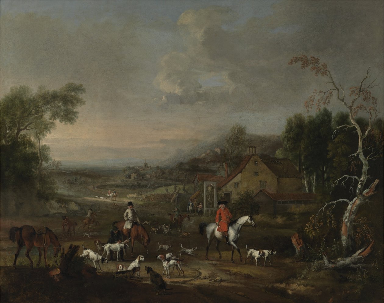 Reverend Jemmet Browne na setkání foxhoundů, kolem 1730 (olej na plátně) od Peter Tillemans
