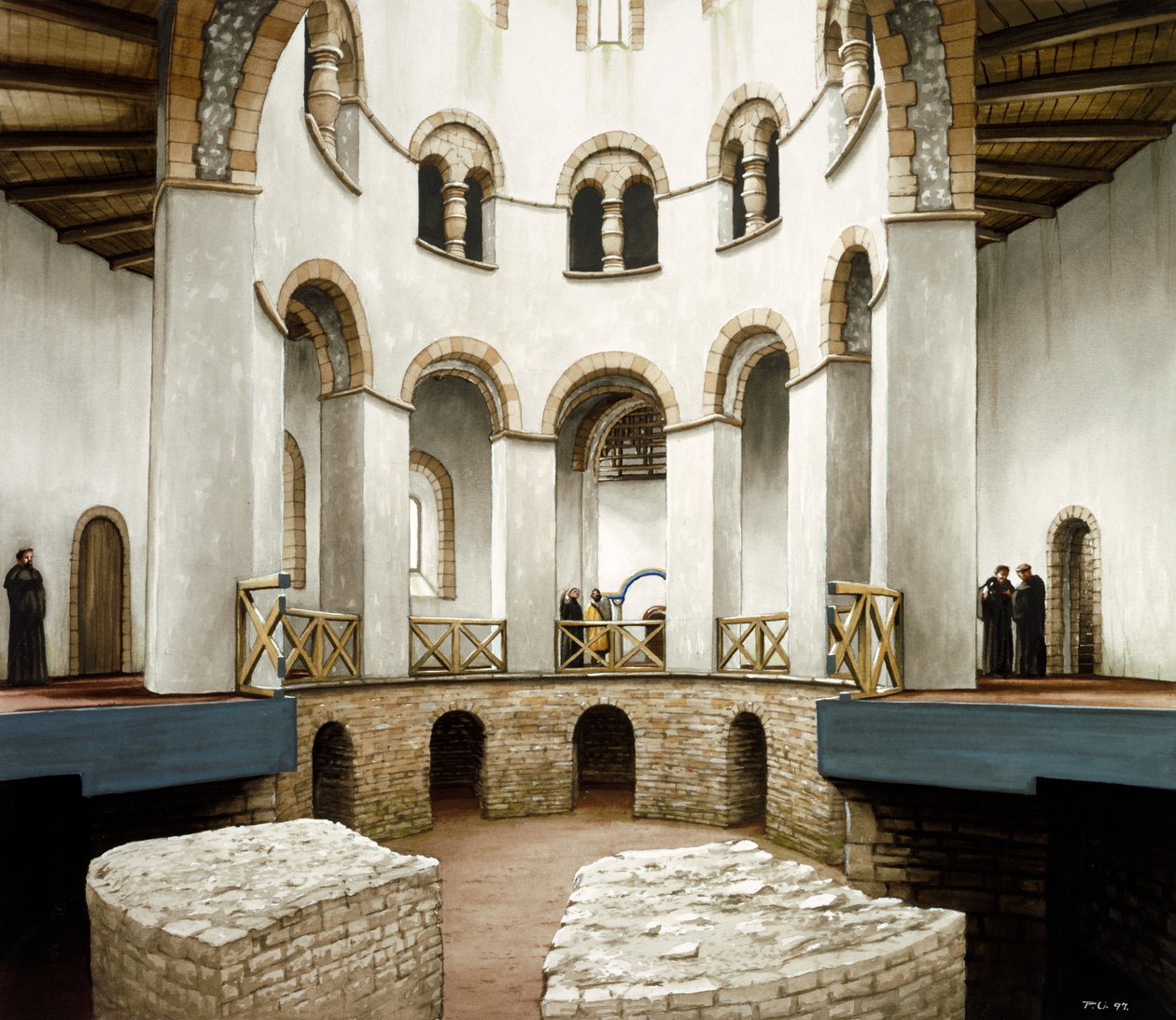 Rotunda opata Wulfrica v opatství svatého Augustina, c12. století, c1990-2010 od Peter Urmston