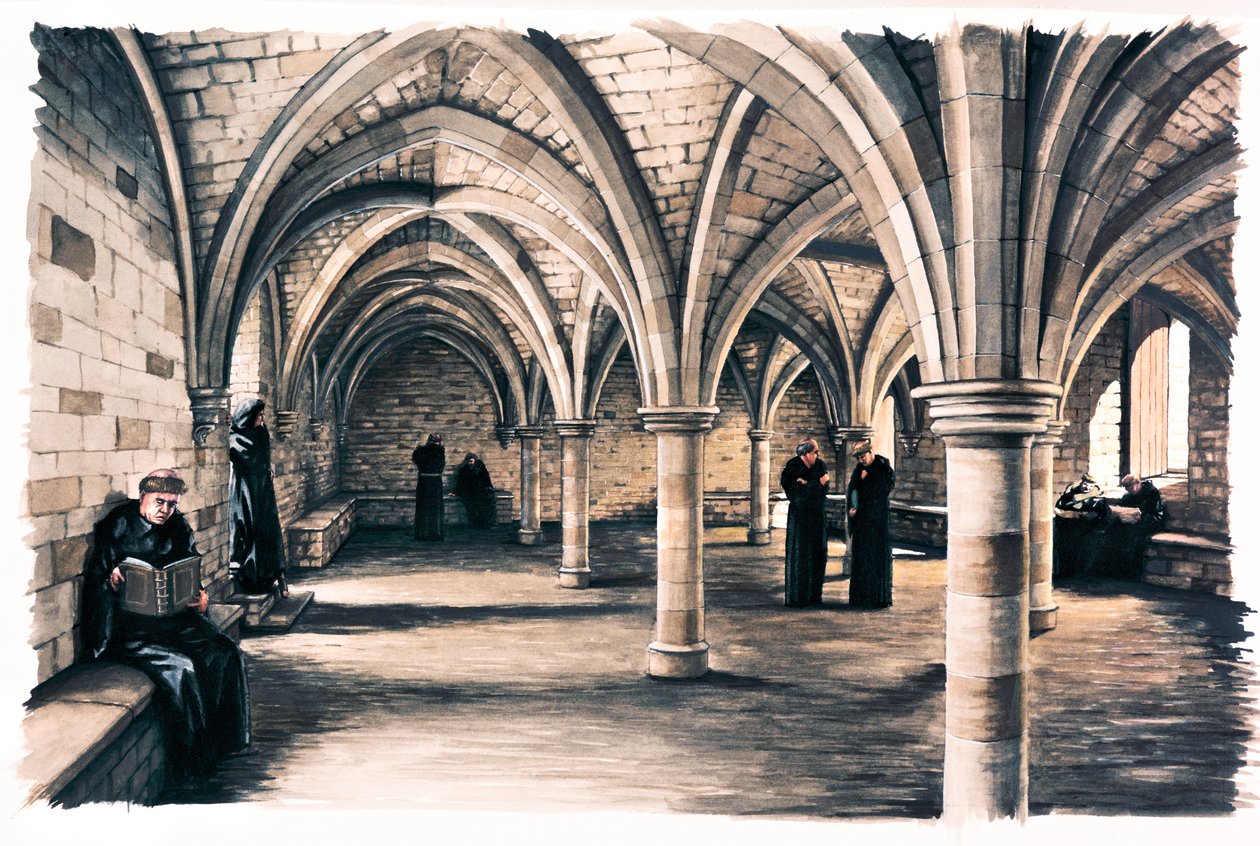 Battle Abbey, 12. století, c1990-2010 od Peter Urmston