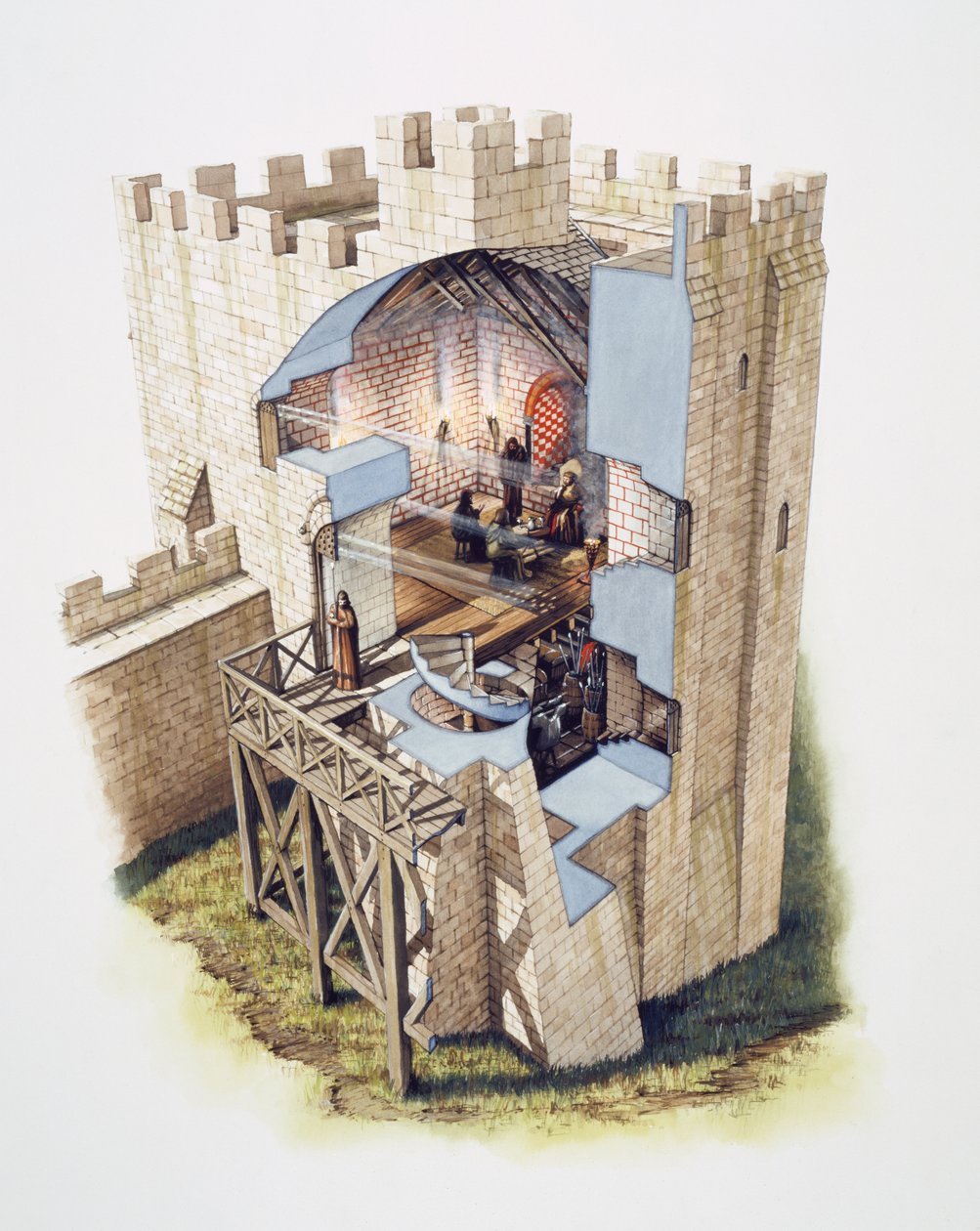 Hrad Peveril, 12. století, c1990-2010 od Peter Urmston