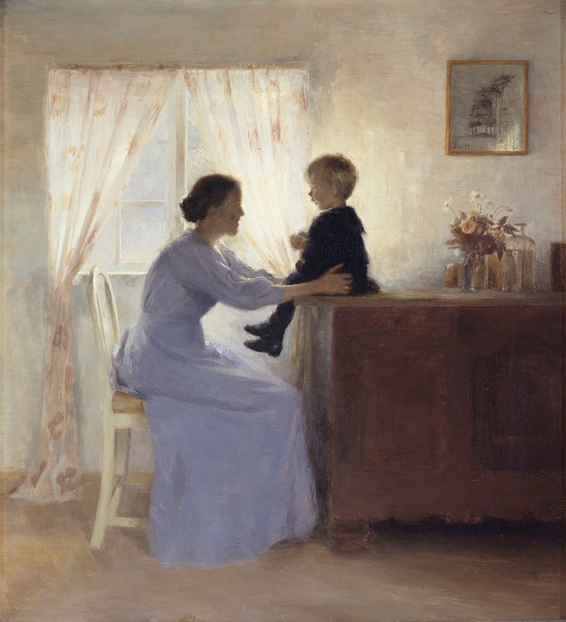 Matka a dítě v interiéru od Peter Vilhelm Ilsted