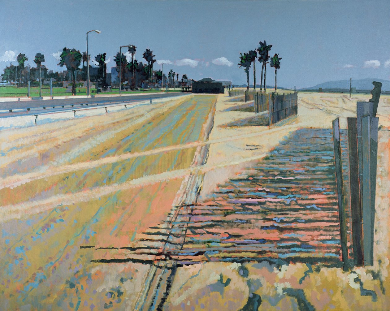 Plot na pláži, Santa Monica, USA, 2002 (olej na plátně) od Peter Wilson