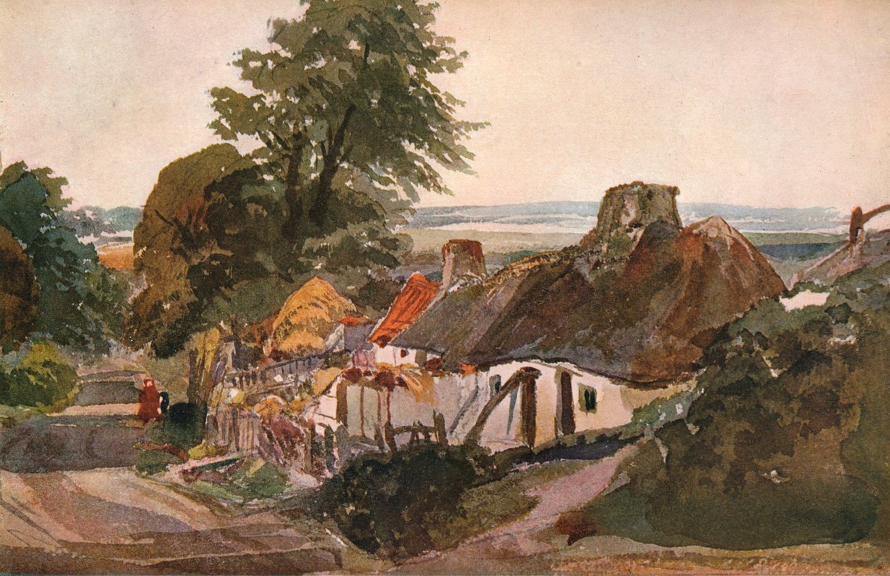 Ulička s domky, c1820 od Peter de Wint