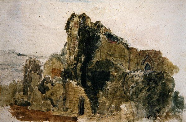 A Ruined Abbey (akvarel na papíře) od Peter de Wint