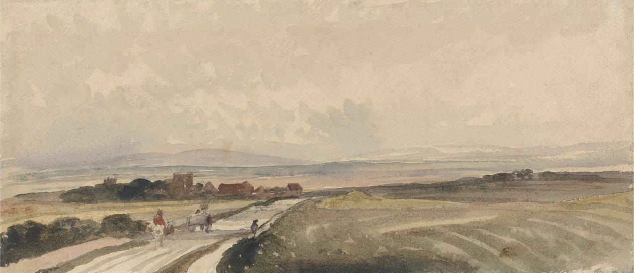 A Yorkshire Road (akvarel a grafit na papíře) od Peter de Wint