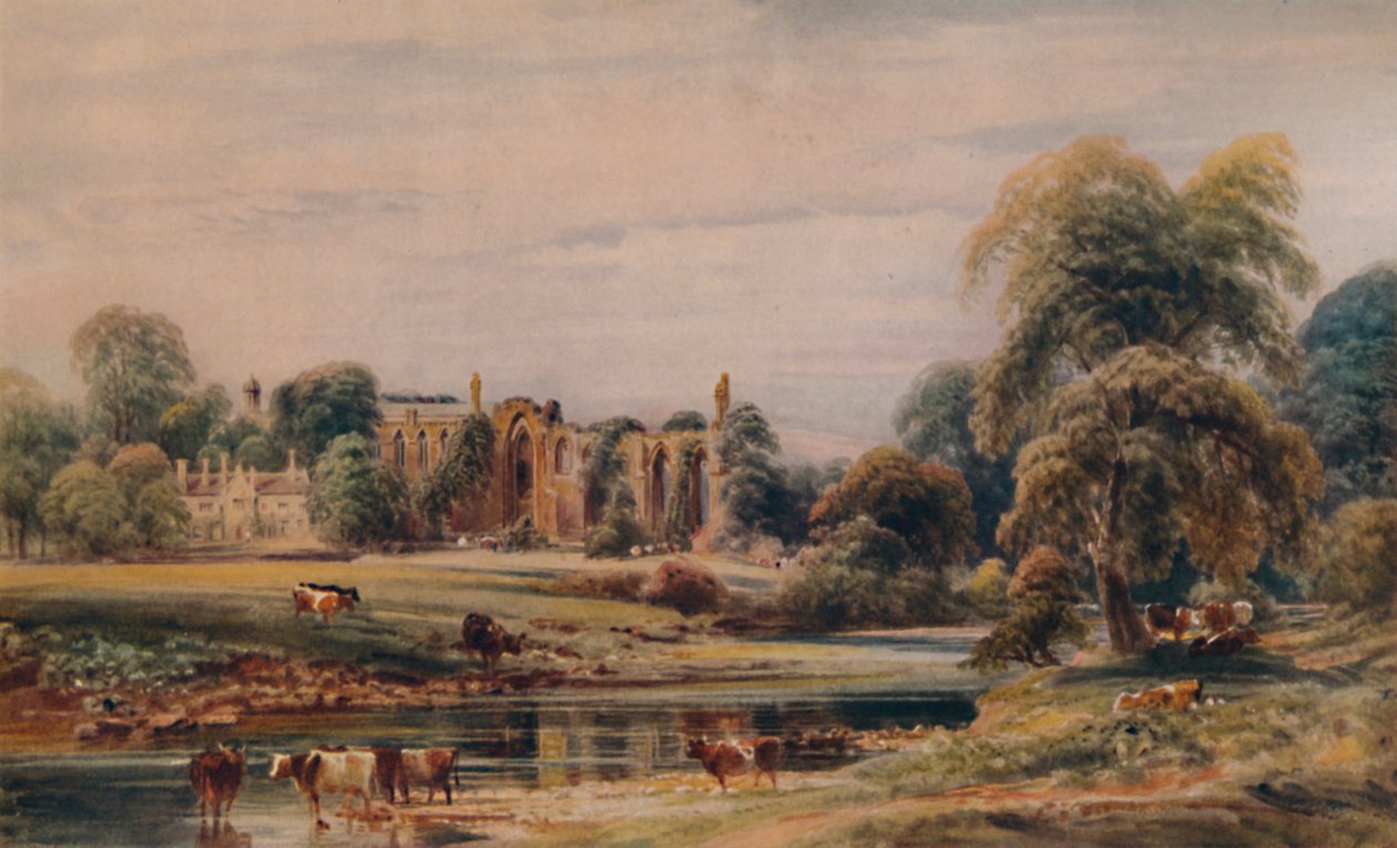 Bolton Abbey and Rectory, 1846, 1935 od Peter de Wint