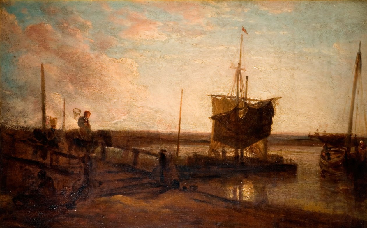 Molo s čluny, 1800-50. od Peter de Wint