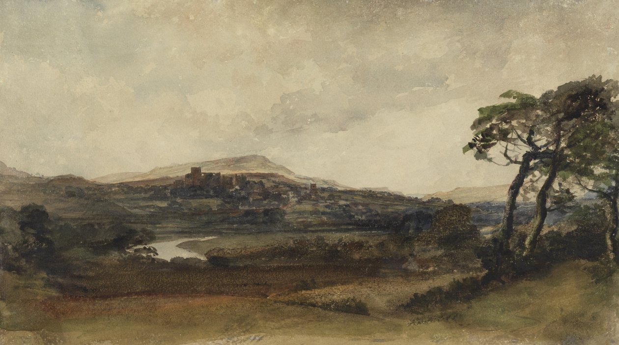 Middleham, Yorkshire (akvarel přes grafit s tělovou barvou na papíře) od Peter de Wint