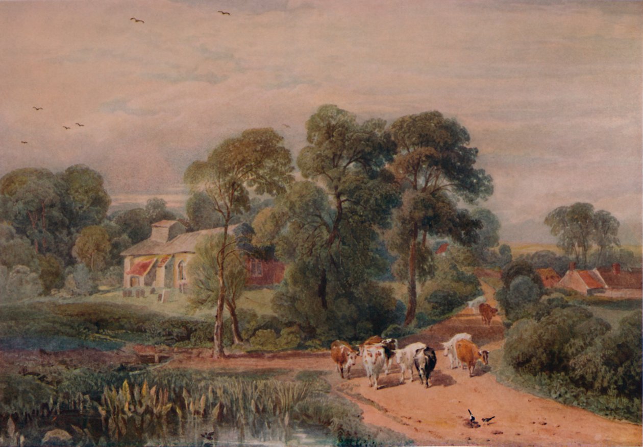 Silniční scéna s dobytkem, 19. století, 1935 od Peter de Wint