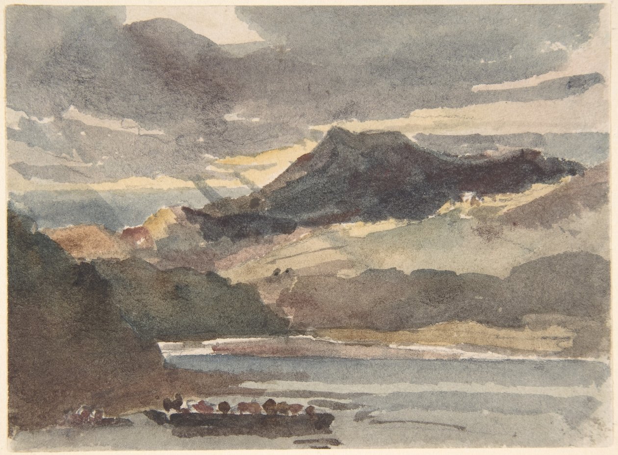 Studie k dílu „The Ferry“ – Snowdon z Lyyn Padran, severní Wales od Peter de Wint