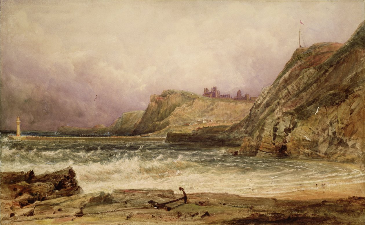 Whitby (tužka a akvarel) od Peter de Wint
