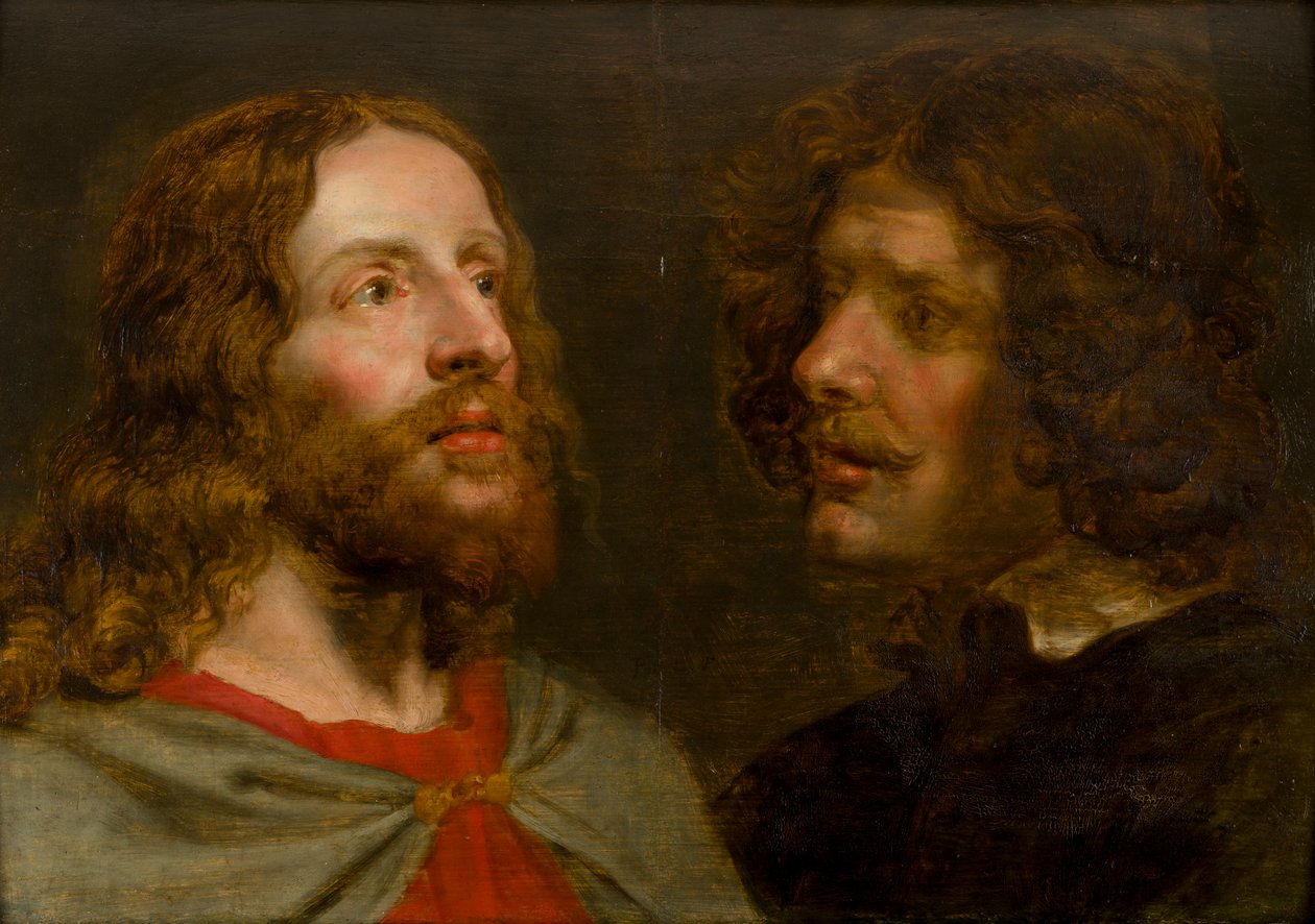 Kristus a sv. Jan Evangelista, kolem 1629-90 (olej na desce) od Peter van Lint