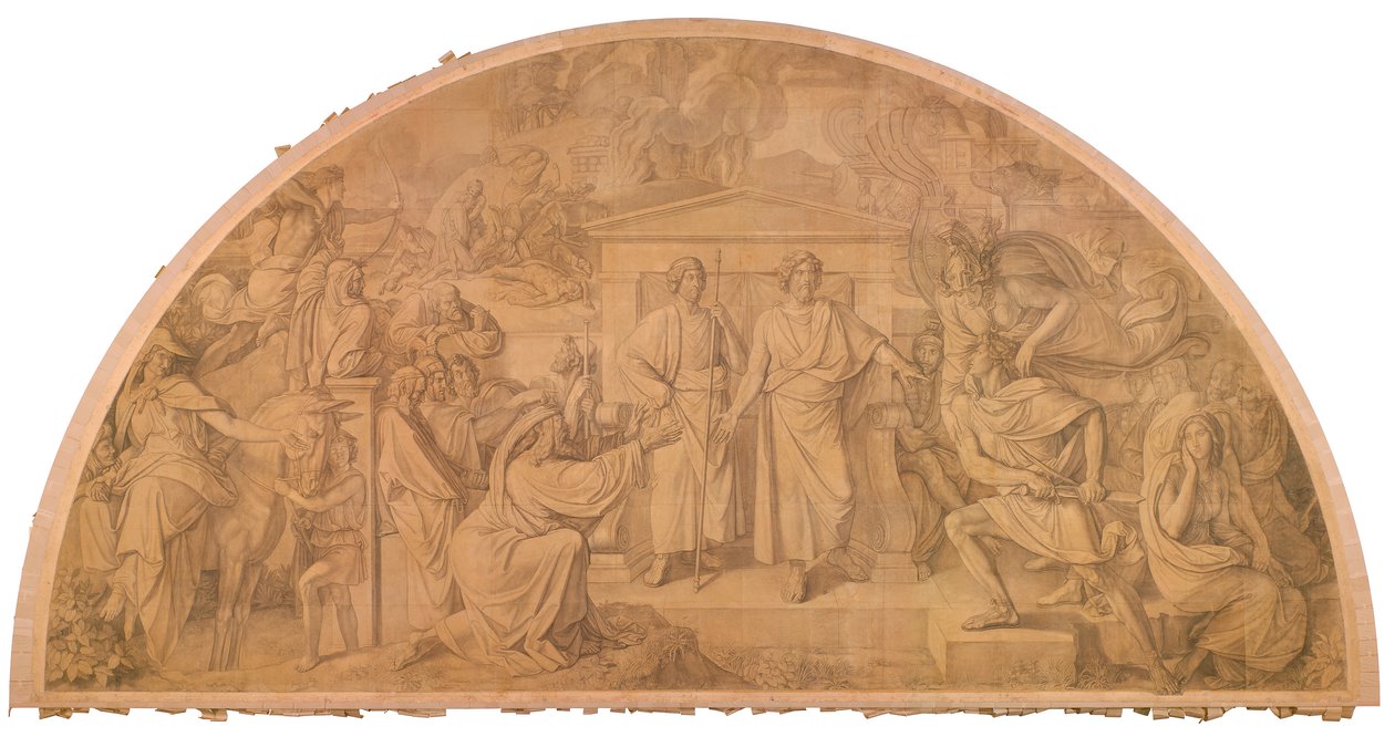 Shromáždění Řeků a hněv Achilleův od Peter von Cornelius
