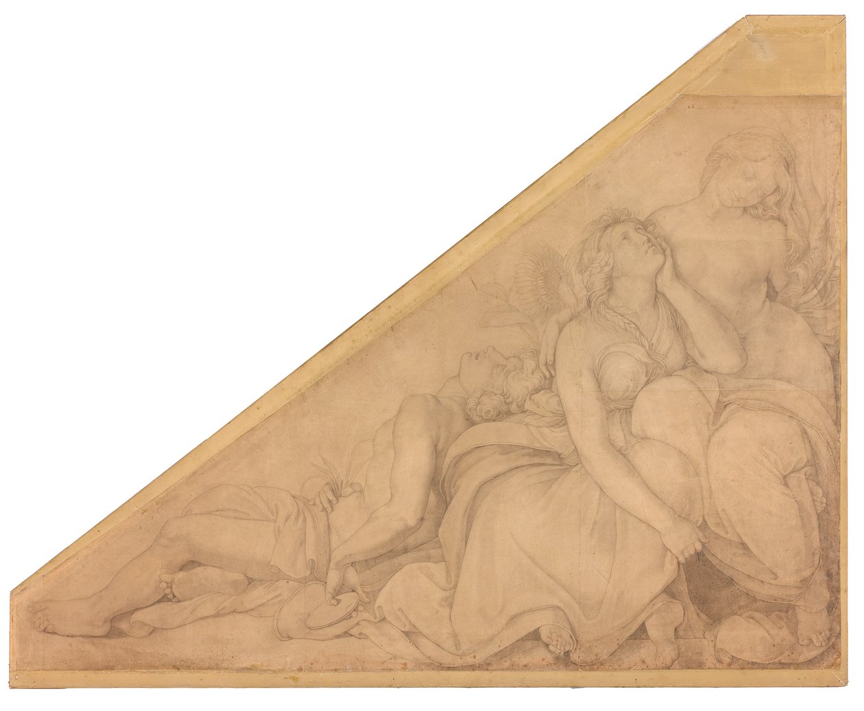 Hyakinthos, Klythia, Leukothoe, in Blumen verwandelt od Peter von Cornelius