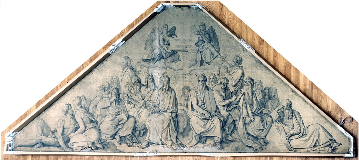 Patriarchové a proroci. Karton k freskám v kostele svatého Ludvíka v Mnichově od Peter von Cornelius