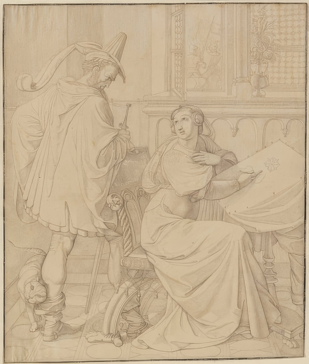 Sedm kreseb pro Nibelungy: 3. Hagensova zrada. 1812-17 od Peter von Cornelius