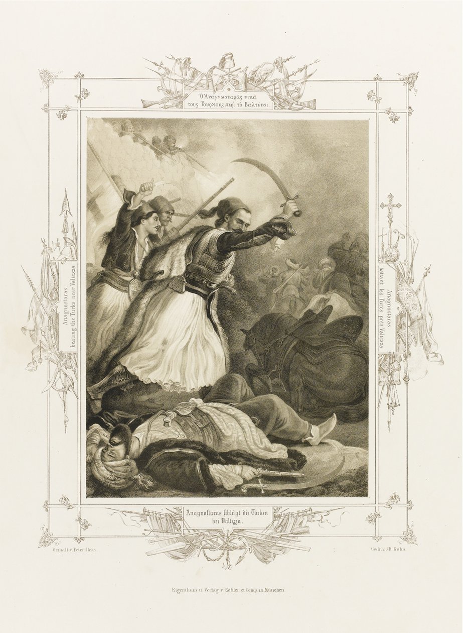 Christos Anagnostaras z alba řeckého hrdinství, cca 1835 od Peter von Hess