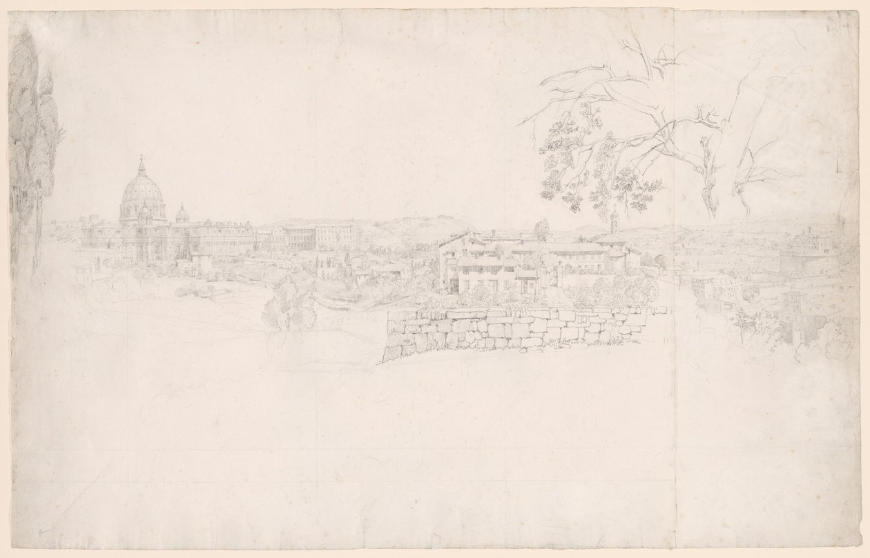 Fantasy Panorama Říma od svatého Petra po Castel San Angelo od Peter von Hess