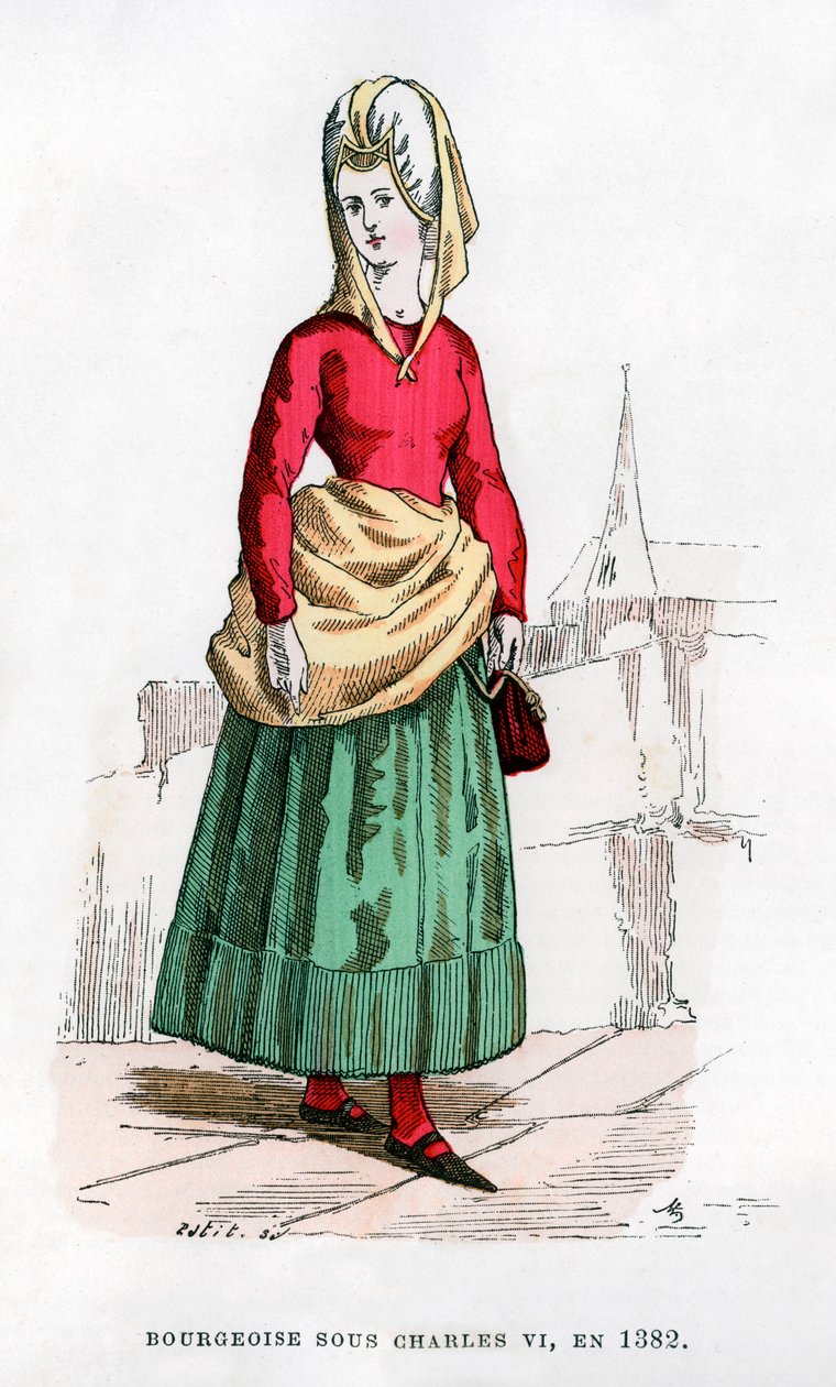 Buržoazie v kostýmu doby Karla VI. Francie, 1382 1882-1884. od Petit