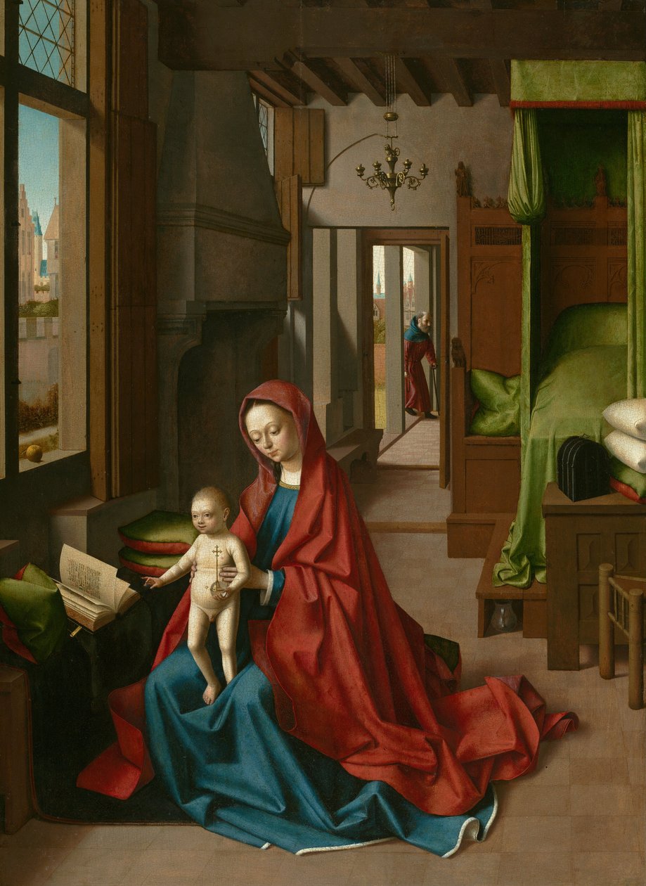 Panna a dítě v domácím interiéru od Petrus Christus