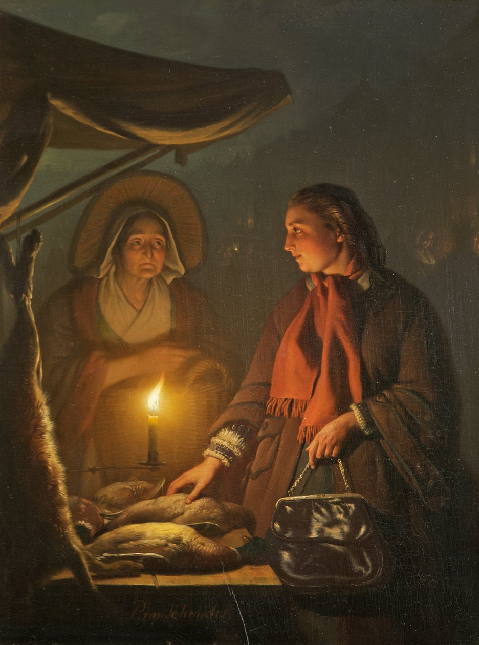 The Poultry Stall, c.1845-55 od Petrus van Schendel