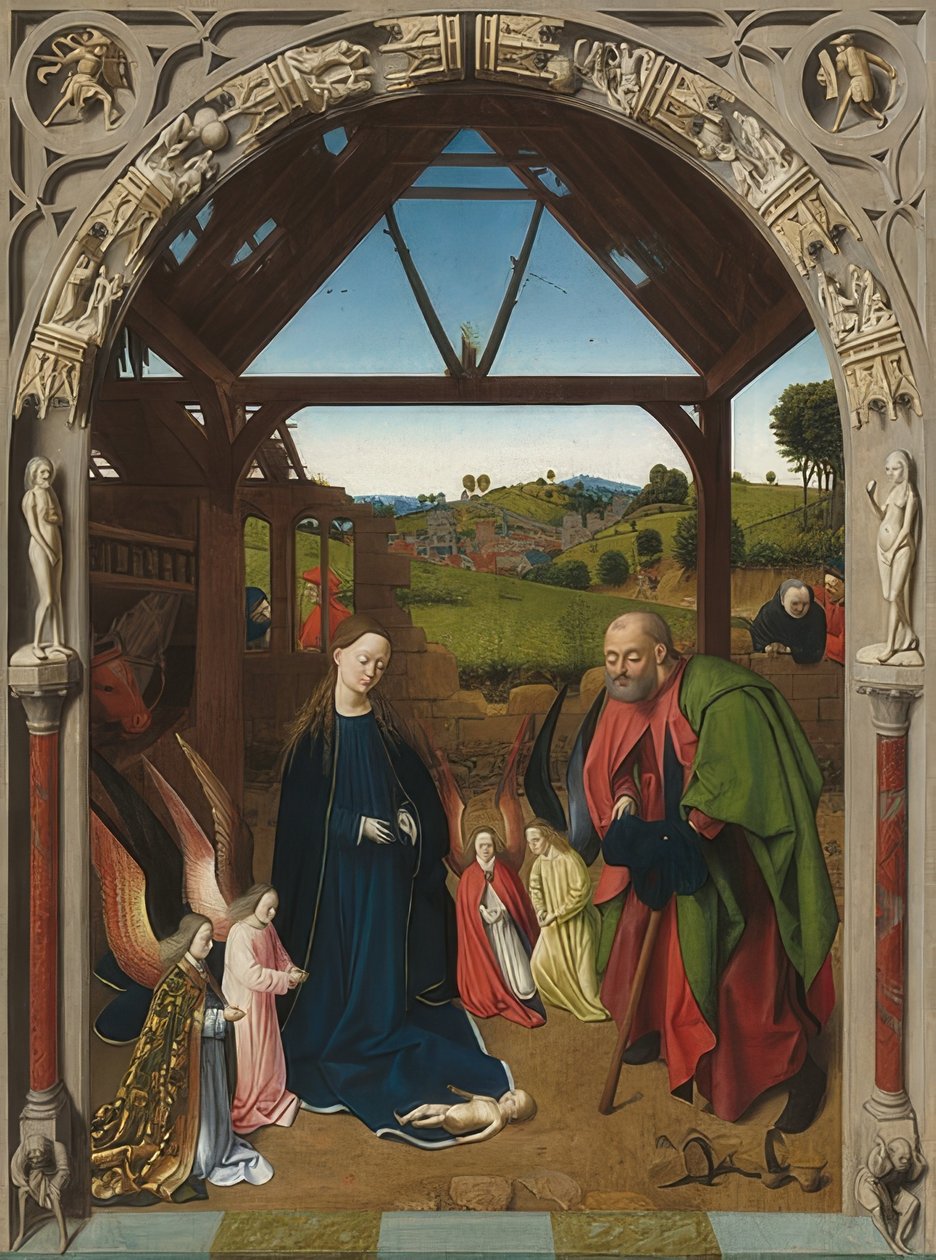 Narození Krista. Kolem roku 1450 od Petrus Christus
