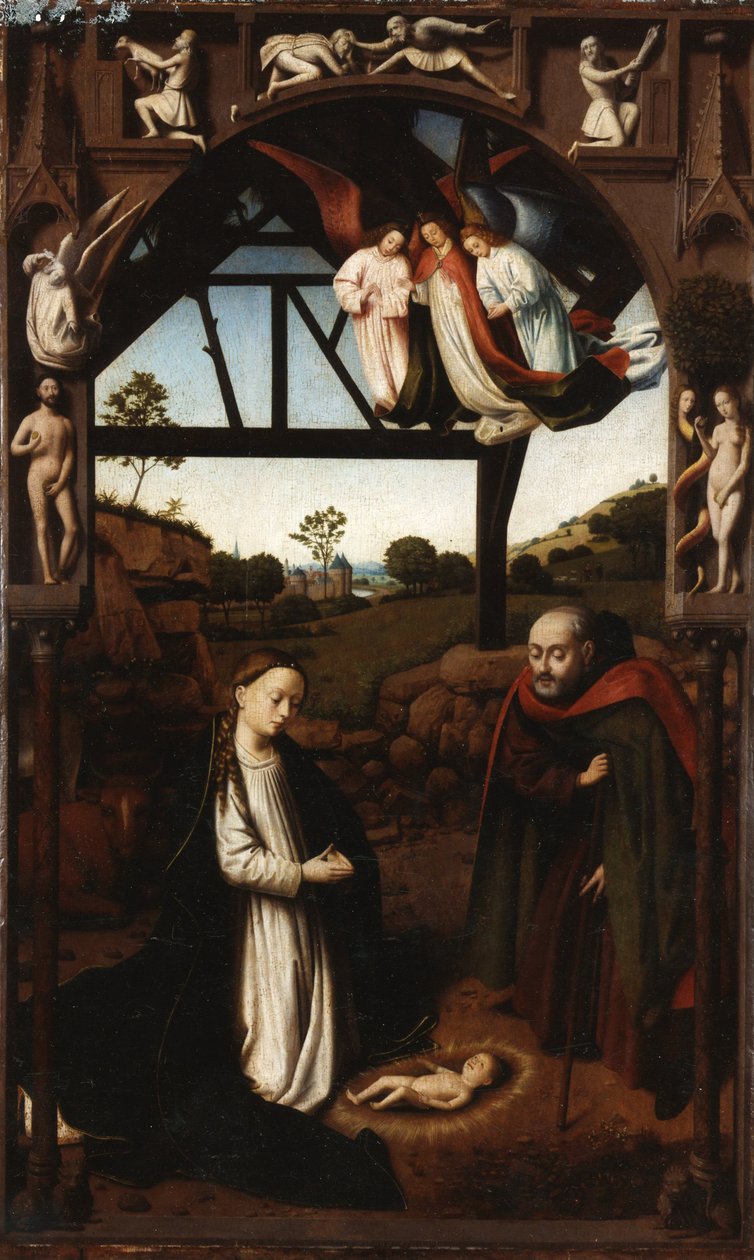 Narození Krista Svatá noc, 1452. od Petrus Christus