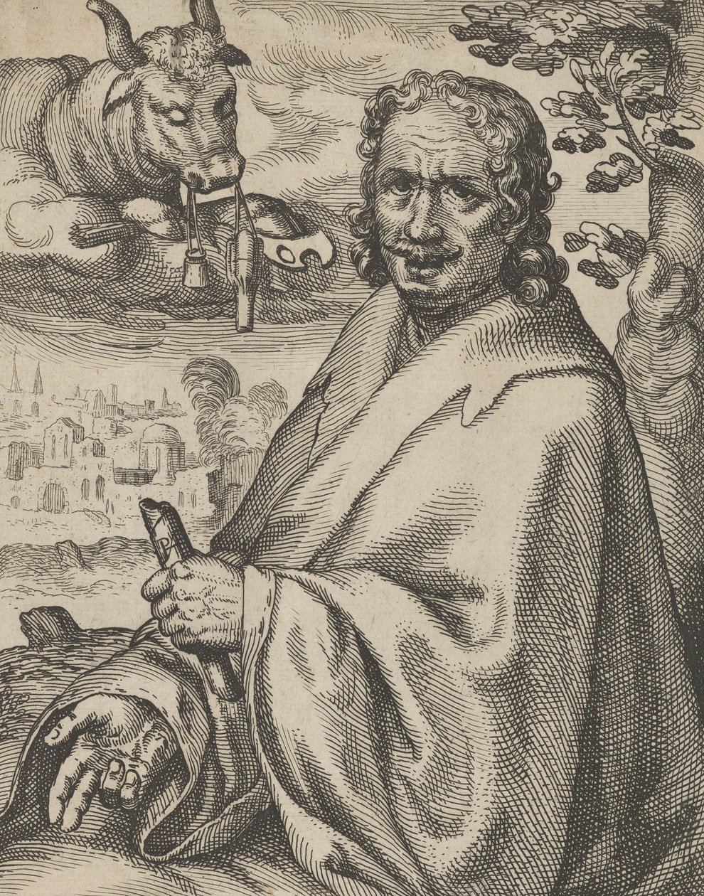 Lukáš, ze Čtyř evangelistů, 1610-20. od Petrus Feddes
