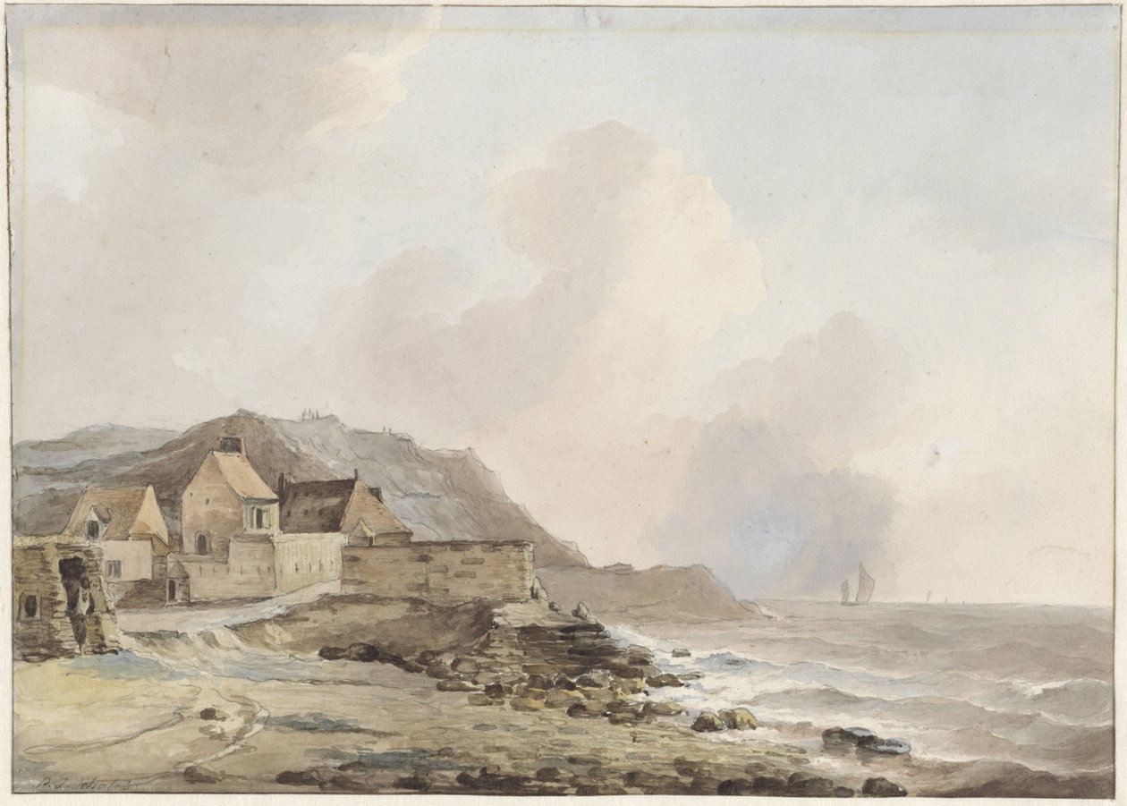 Pohled na pobřeží Boulogne sur Mer od Petrus Johannes Schotel
