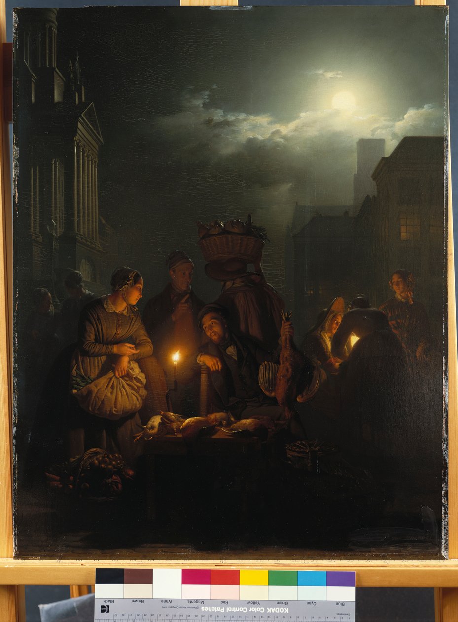 Noční trh v Antverpách od Petrus van Schendel
