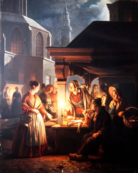The Fish Stall (olej na panelu) od Petrus van Schendel