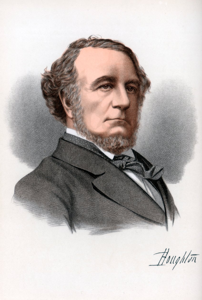 Richard Monckton Milnes, 1. baron Houghton, anglický básník a politik, c1890. od Petter and Galpin Cassell