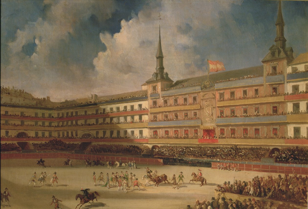 Býčí zápasy na Plaza Mayor v Madridu během oslav svatby vévody z Montpensier od Pharamond Blanchard