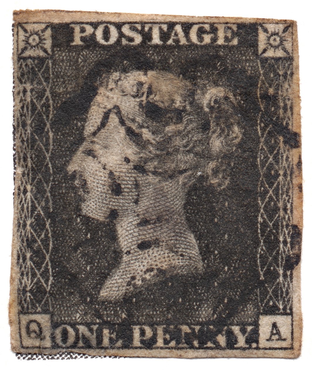 One Penny Black, první poštovní známka na světě, c. 1840 od Philately