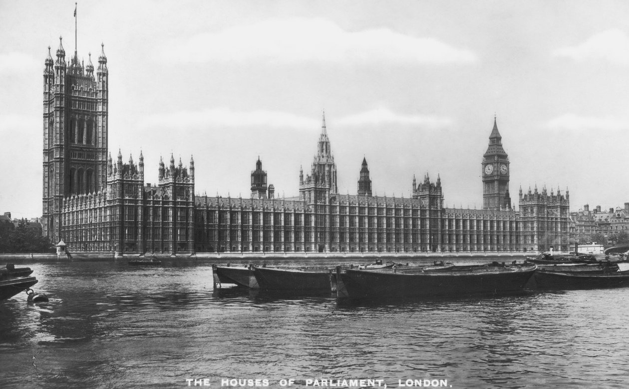 The Houses of Parliament, Westminster, Londýn, 1933. od Philco Publishing Company