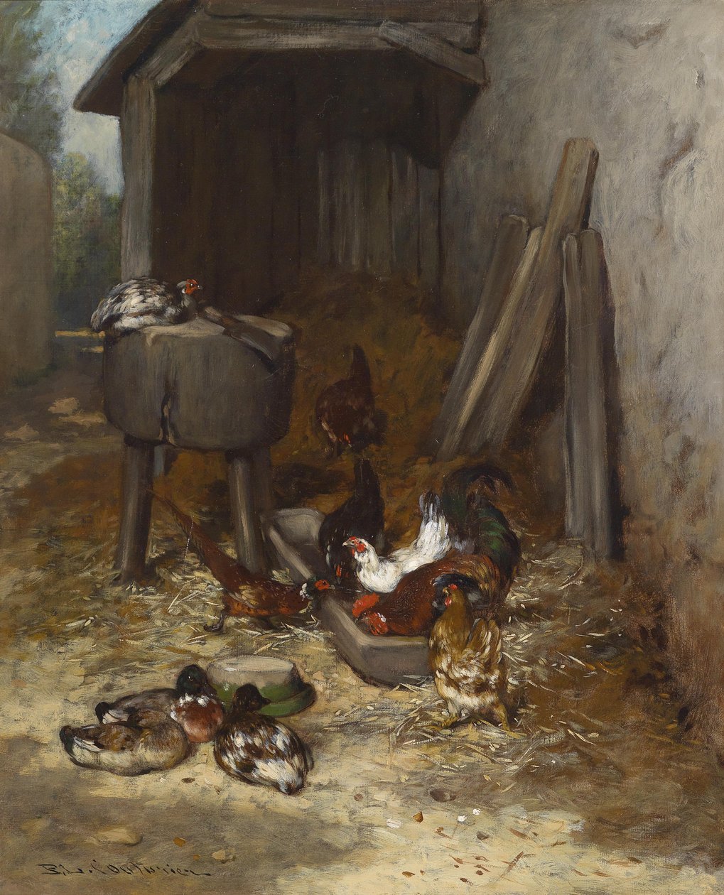 Kuřata v kurníku od Philibert Leon Couturier