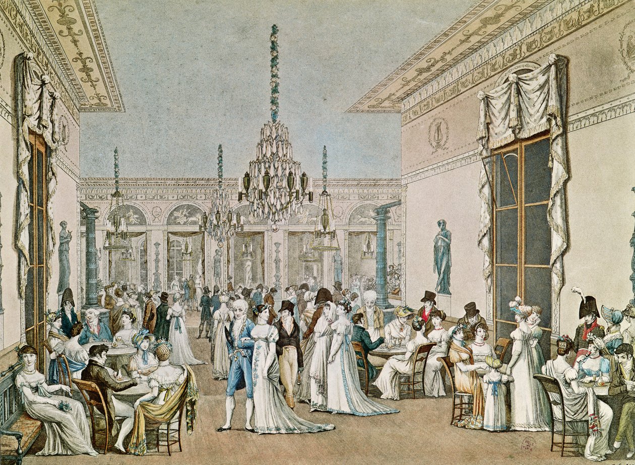 Cafe Frascati v roce 1807 (viz také 177420) od Philibert Louis Debucourt