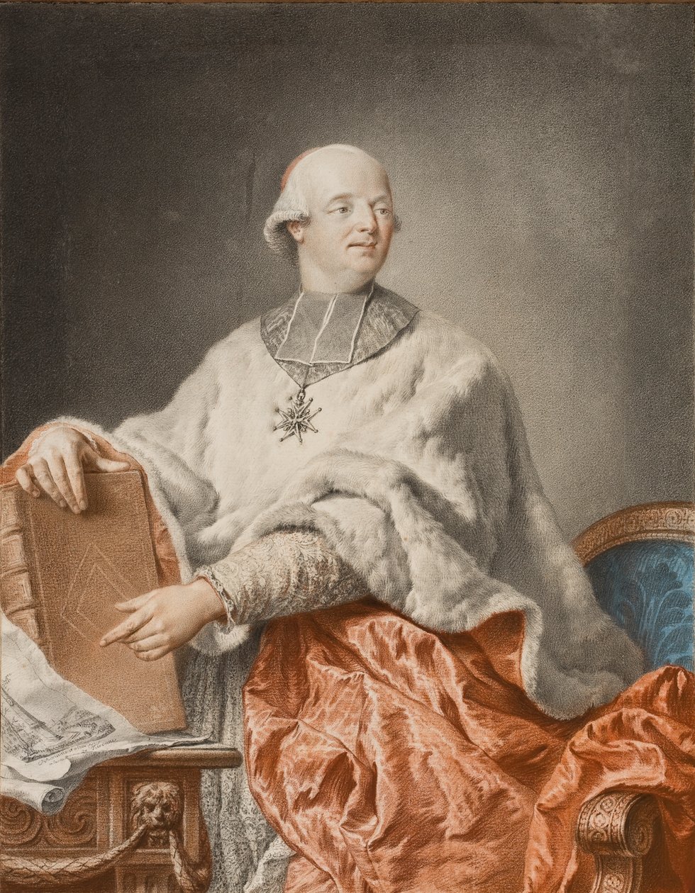 Kardinál de Rohan, 1783 (grafit a tužka na papíře) od Philibert Louis Debucourt