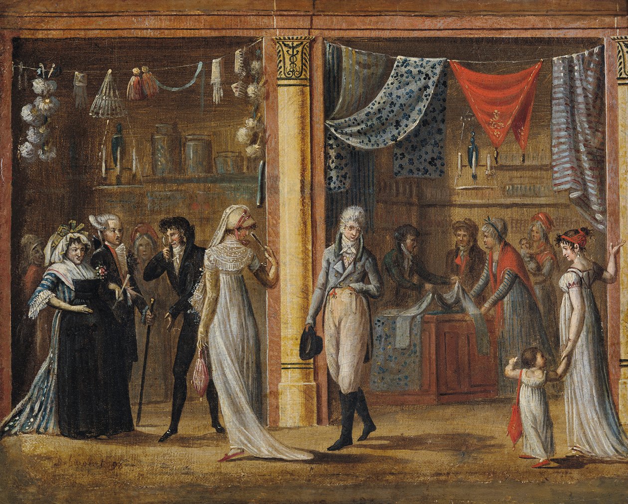 Galerie Palais Royal, podle obrazu Jean Francois Bosio (1764-1827) 1798 od Philibert Louis Debucourt