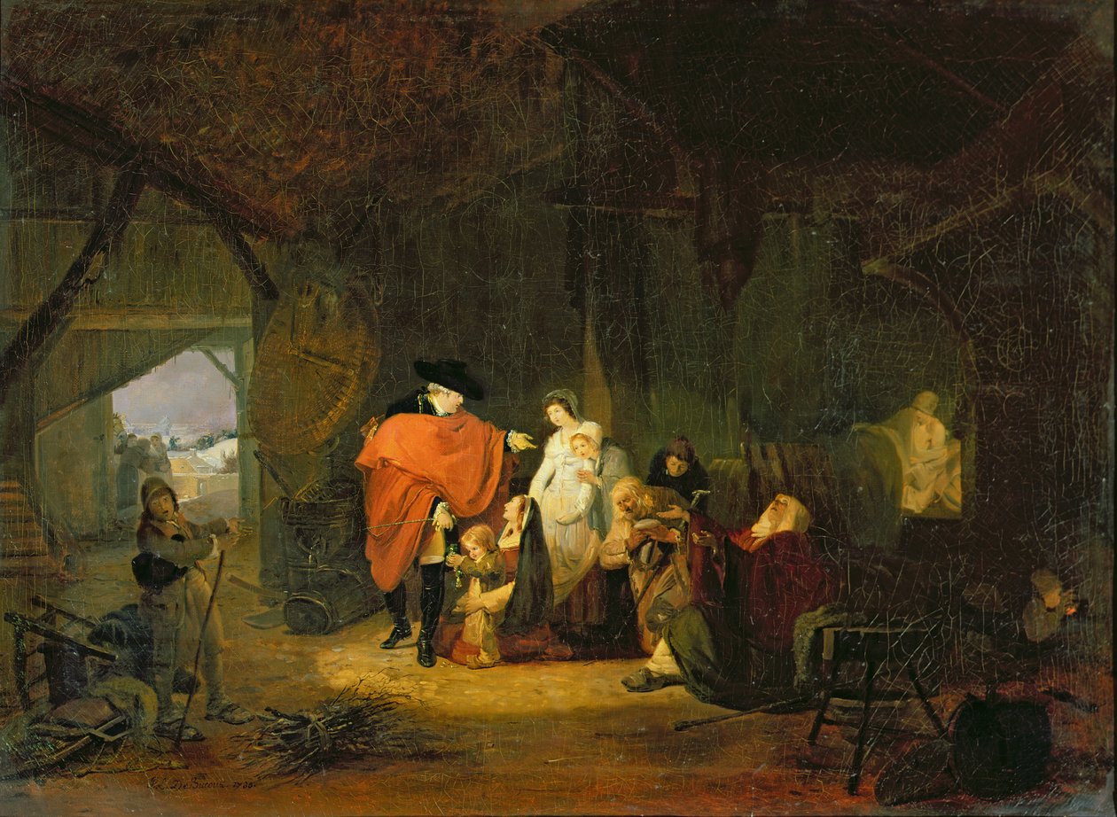Laskavost Ludvíka XVI. (1754-93) během zimy 1784, 1785 od Philibert Louis Debucourt