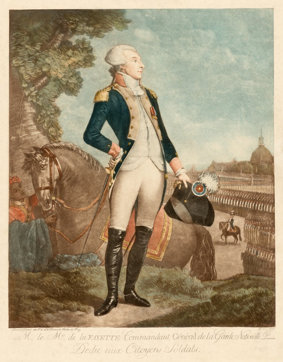 Markýz de Lafayette od Philibert-Louis Debucourt