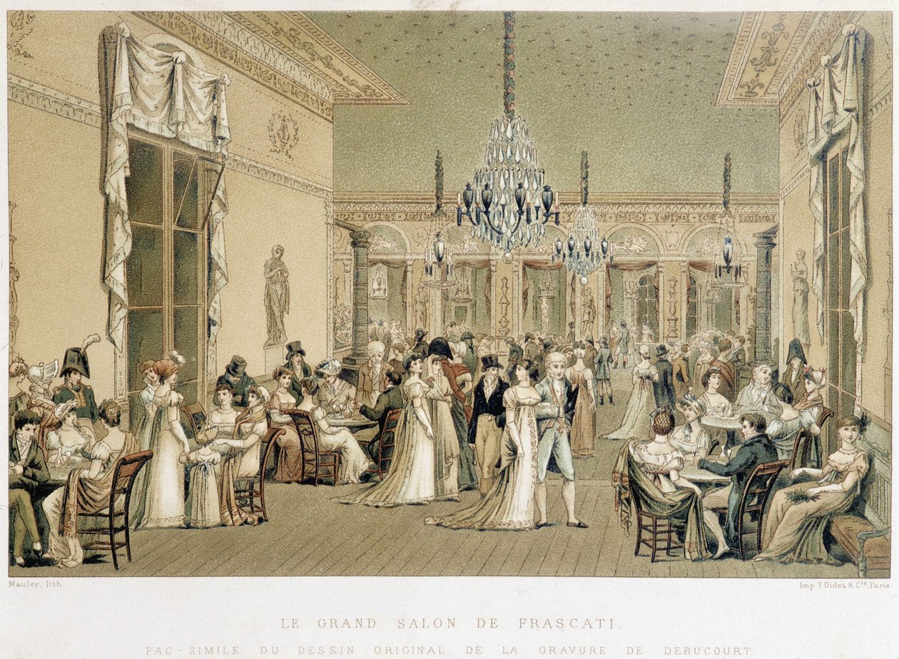Grand Salon du cafe Frascati v Paříži. Litografie od Philiberta-Louise Debucourta (1755-1832) od Philibert Louis Debucourt