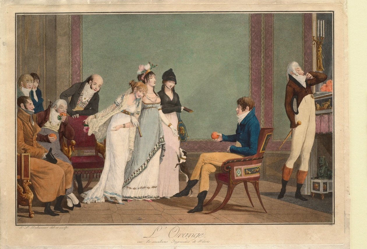 Pomeranč aneb Moderní Paridův soud od Philibert-Louis Debucourt