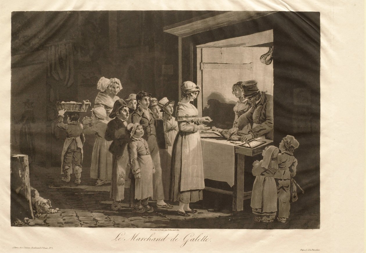 Prodavač palačinek od Philibert-Louis Debucourt